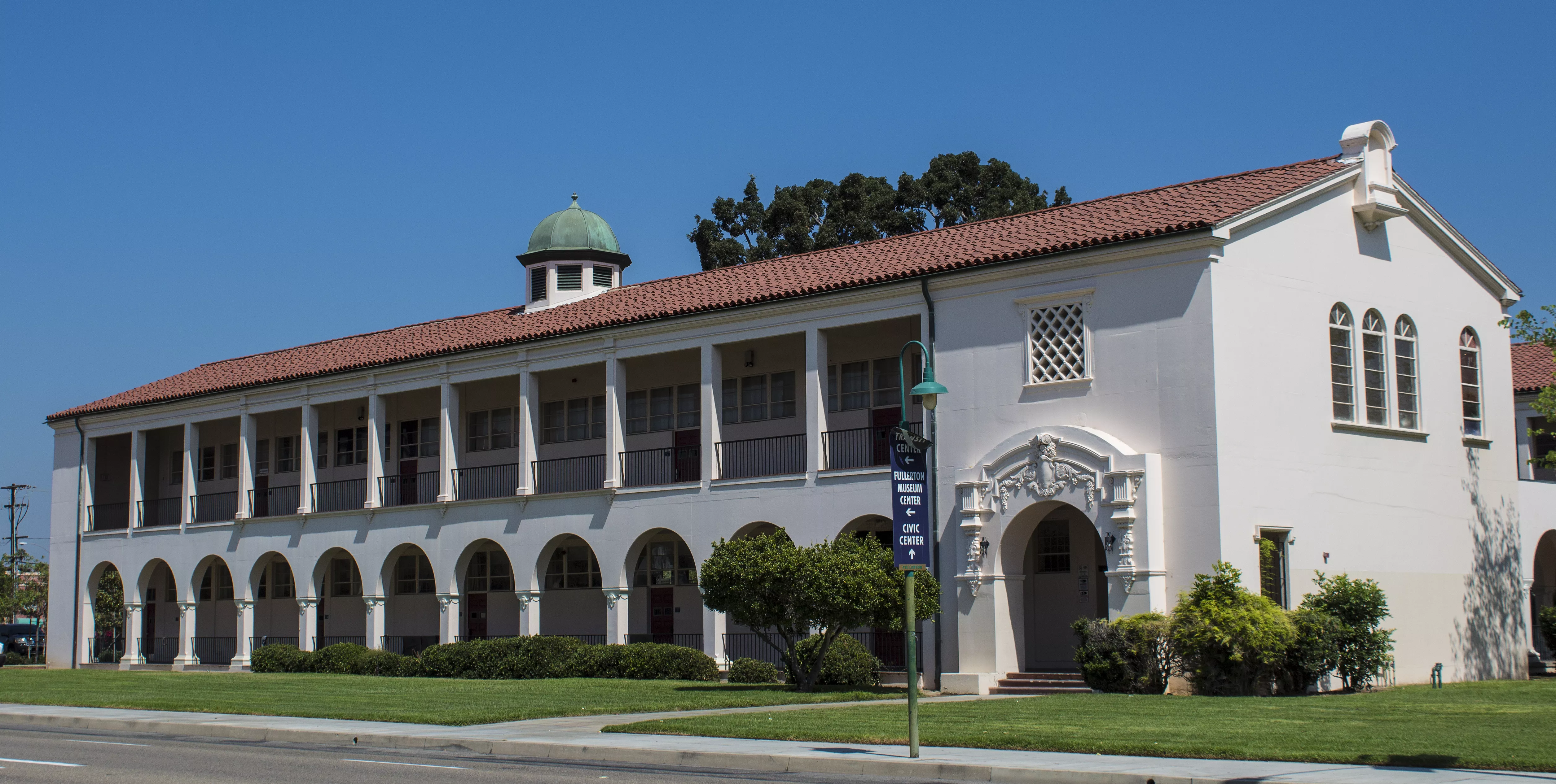 A colored photo of a FUHS Science Building in 2017.