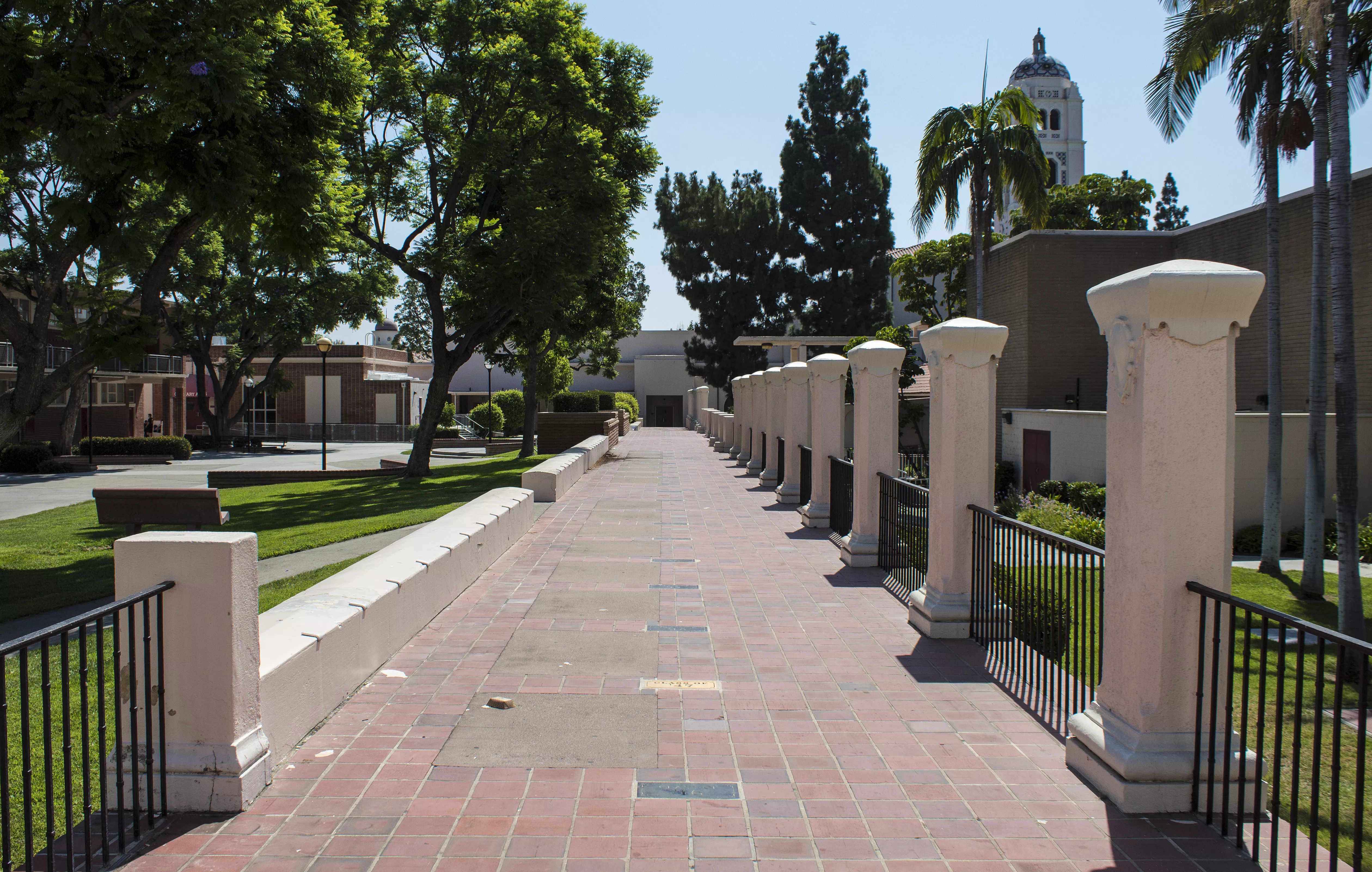 A colored photo of the FUHS Historical Walkway.