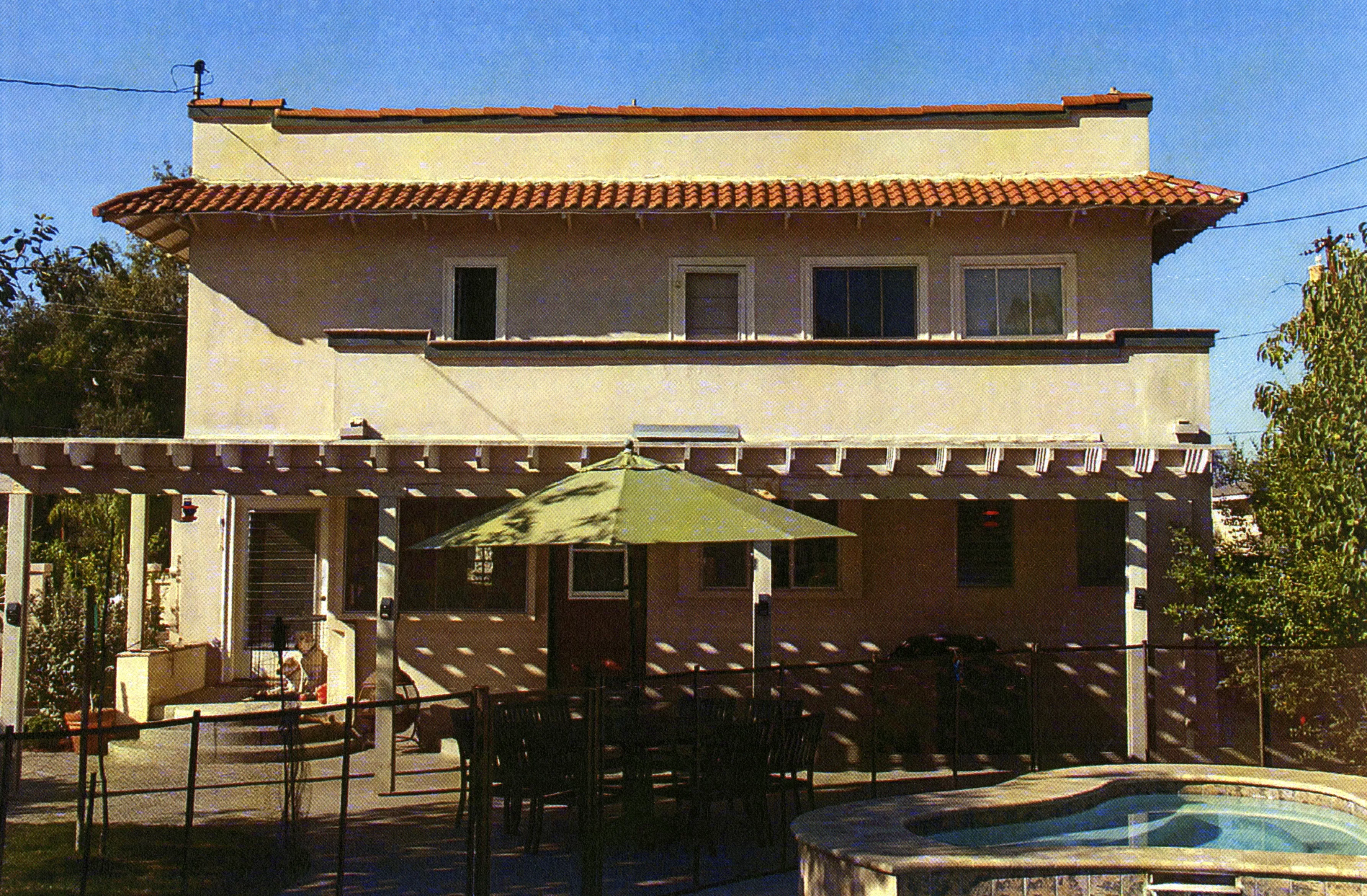 A colored photo of the rear exterior of the Anita Shepardson House in 2013.
