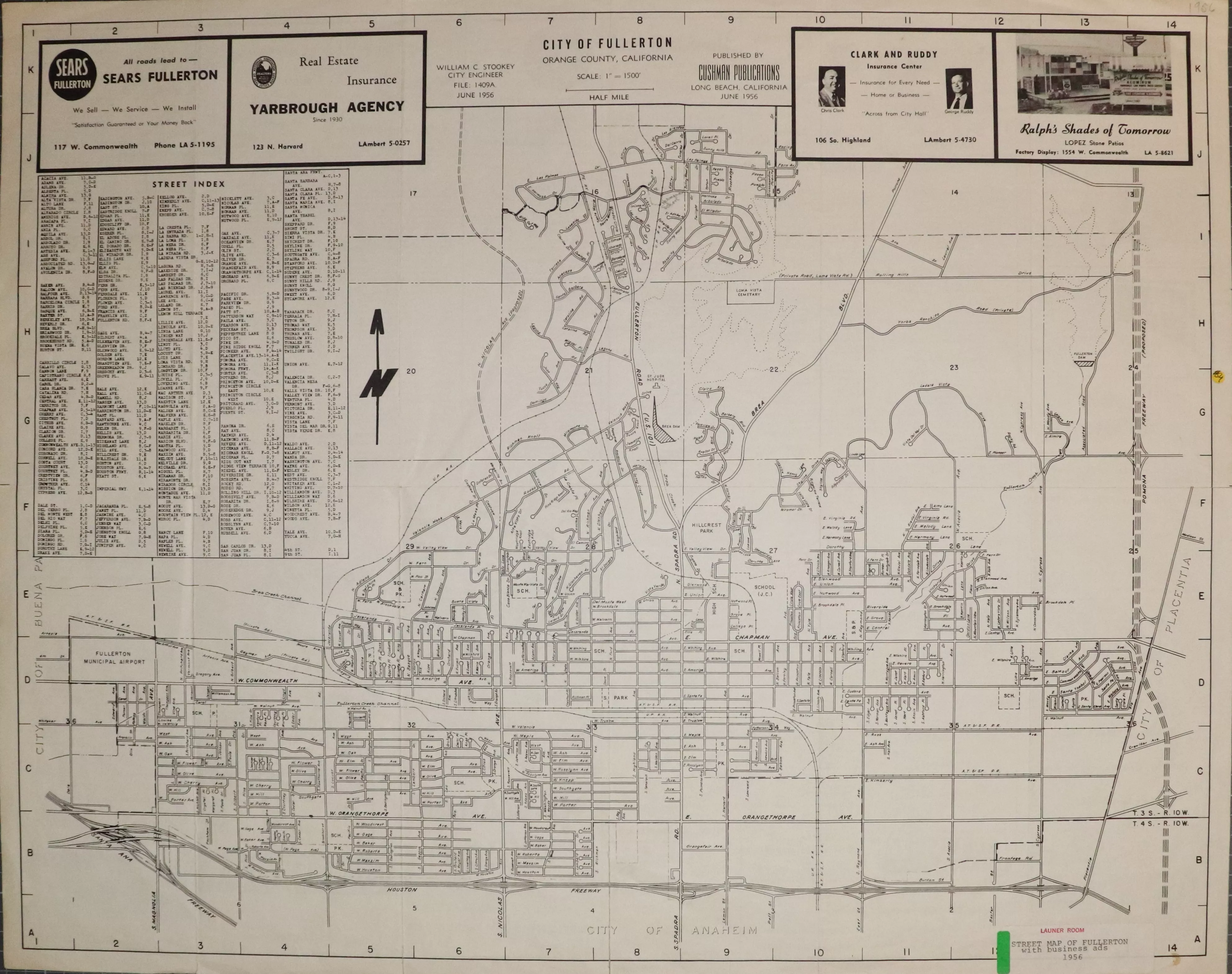 A digital scan of the Chamber of Commerce (side A) from 1956.
