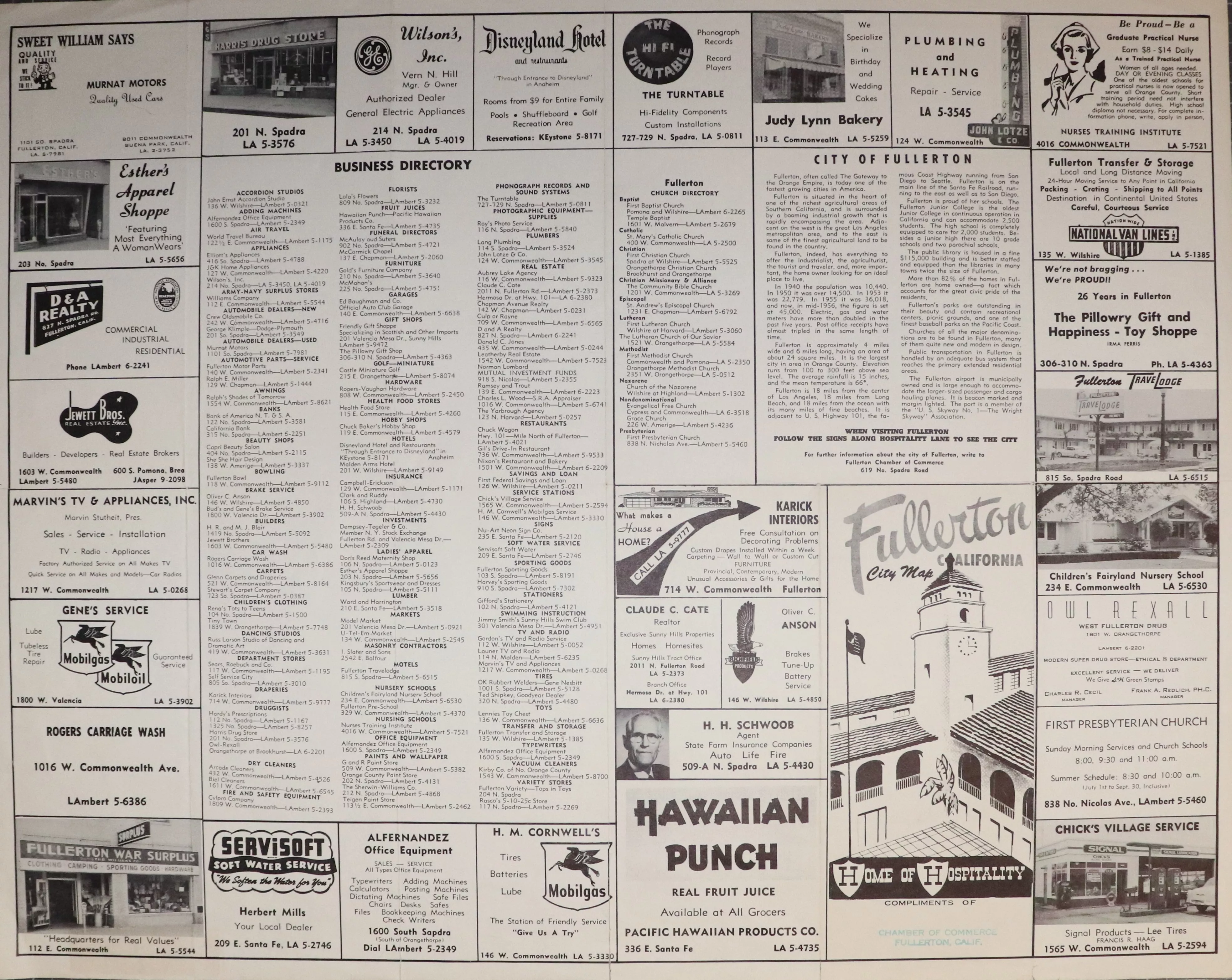 A digital scan of the Chamber of Commerce (side B) from 1956.