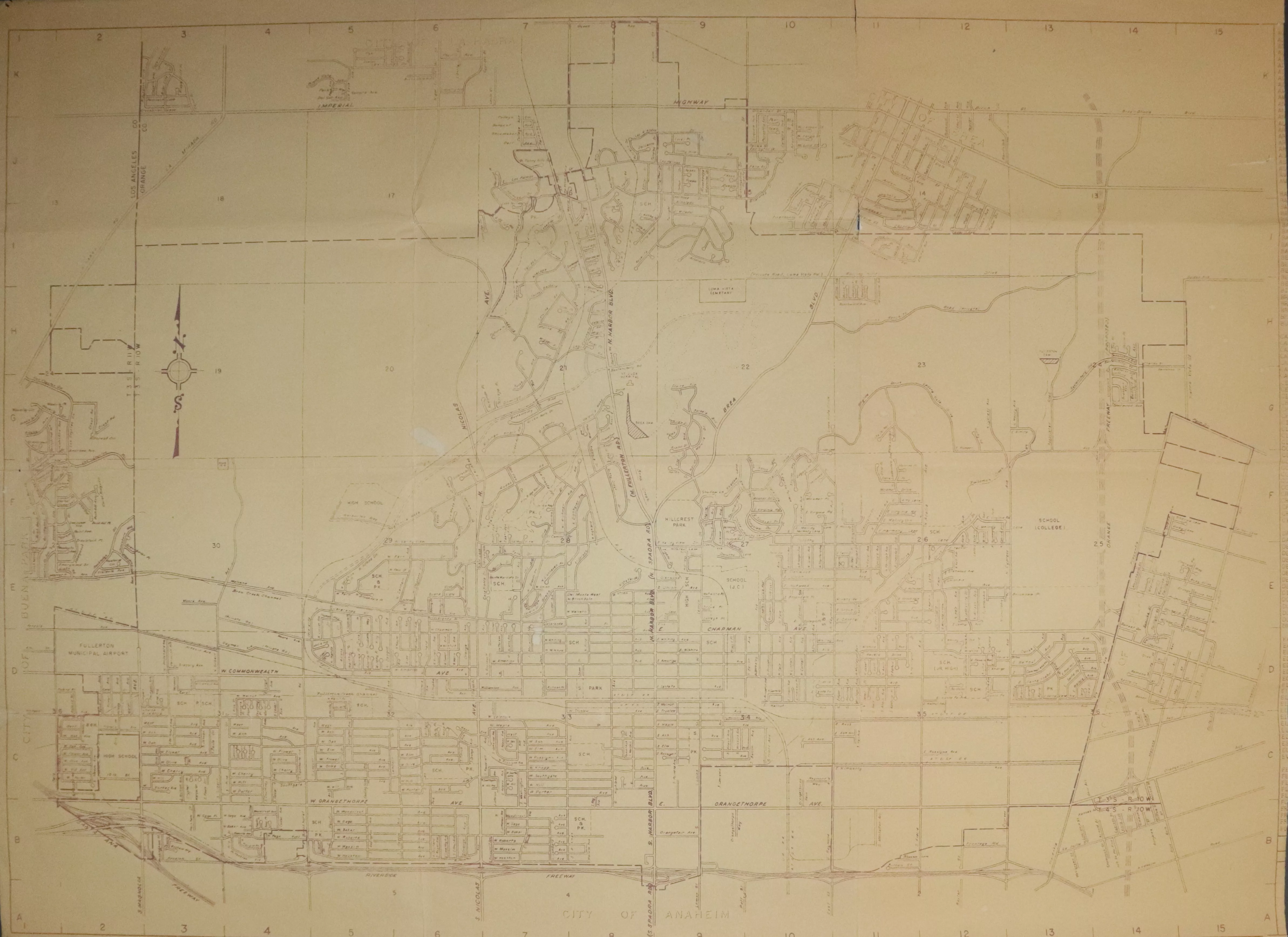 A digital scan of a street system map (side A) from 1956.