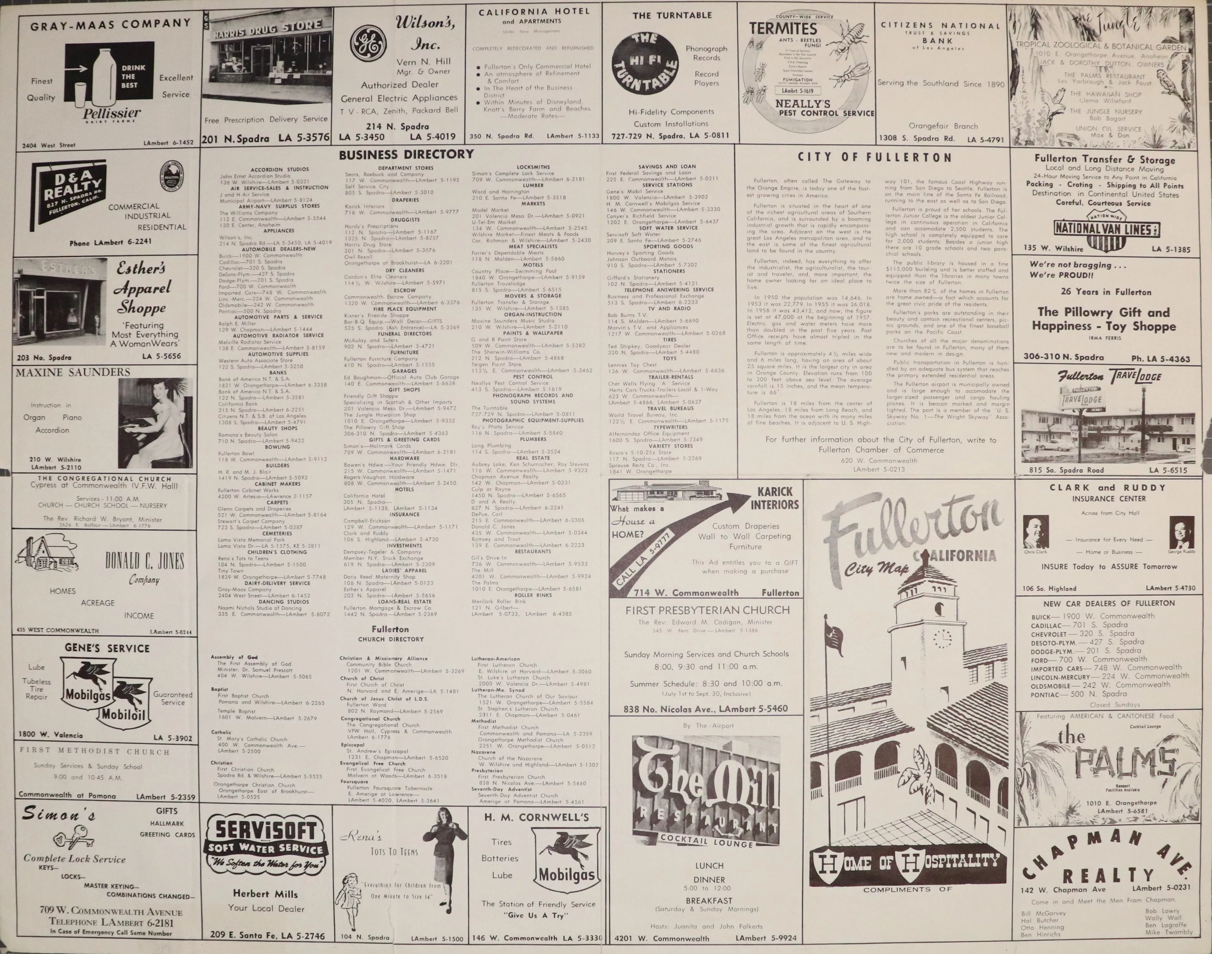 A digital scan of the Chamber of Commerce map (side B) from 1957.