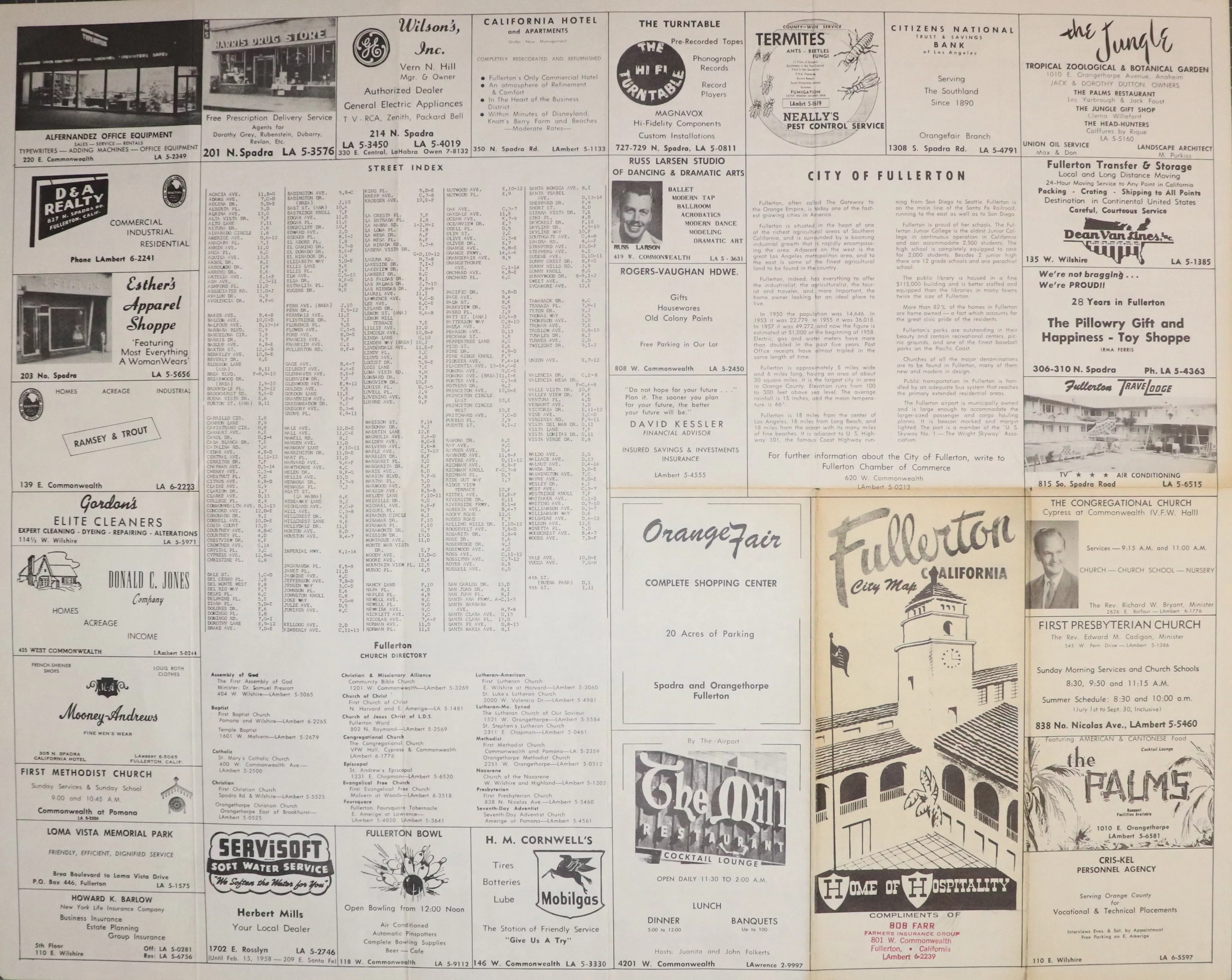 A digital scan of the Chamber of Commerce (side B) from 1958.