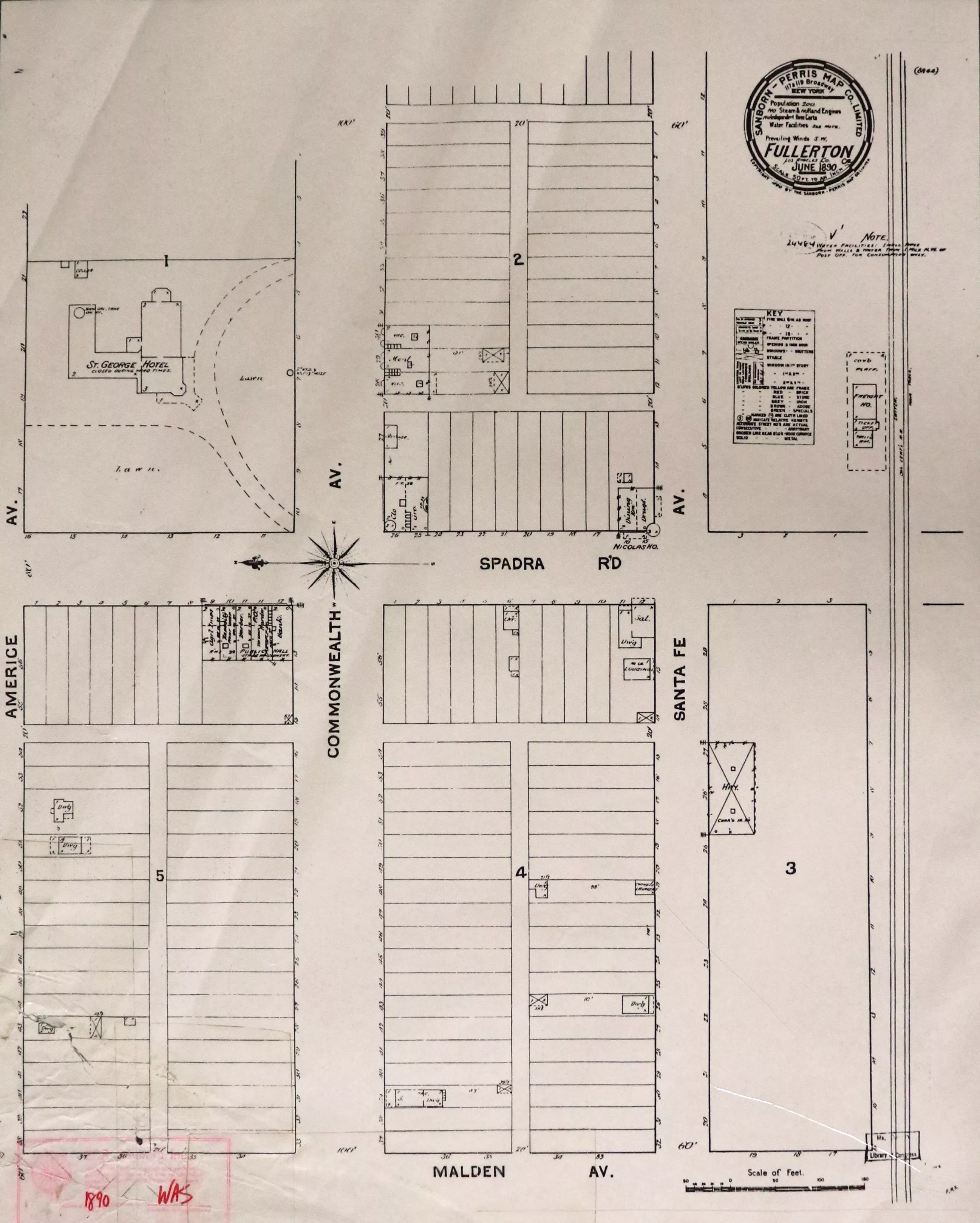 A digital scan of the Sanborn Map from 1890.