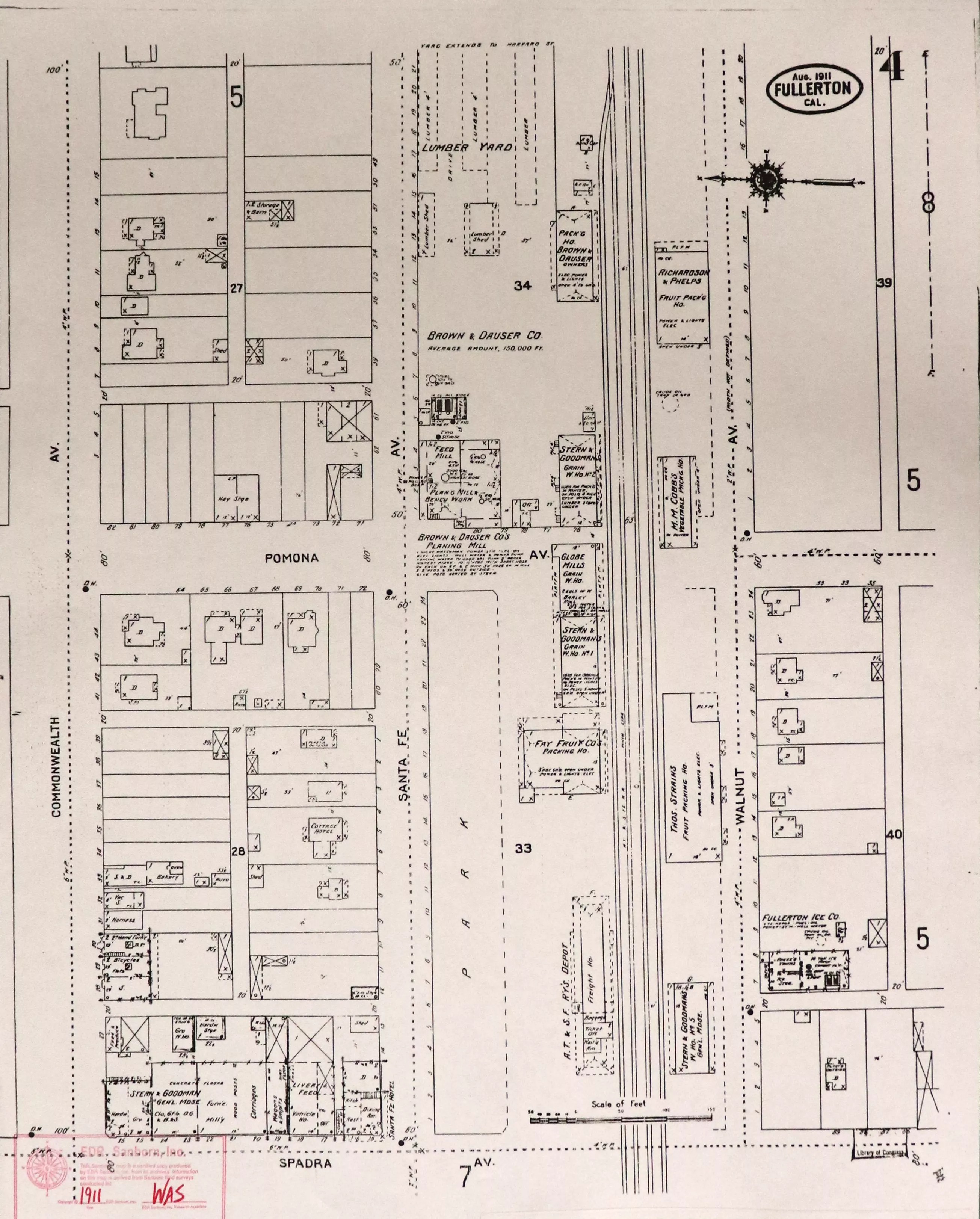 A digital scan of the Sanborn Map 4 from 1911.