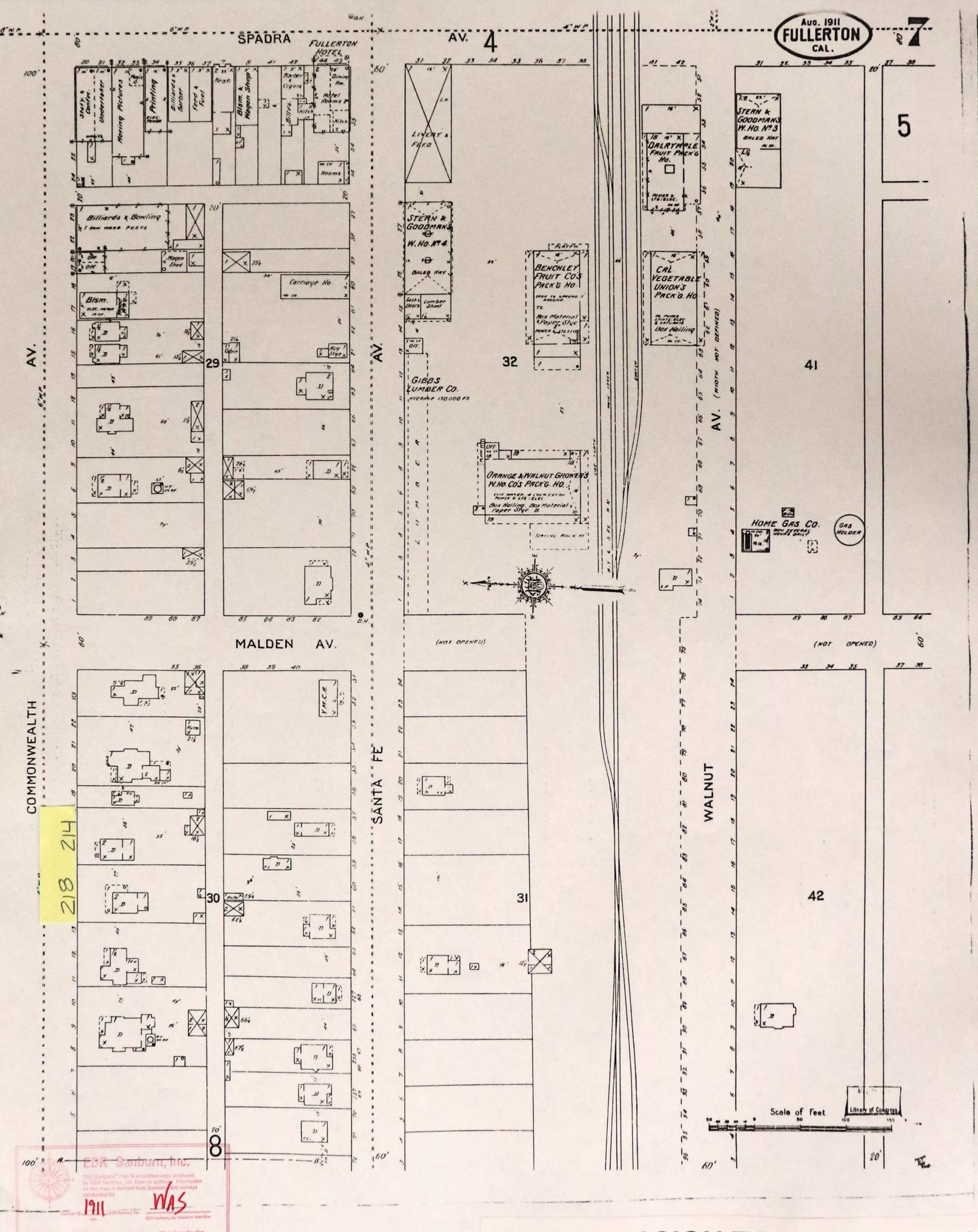 A digital scan of the Sanborn Map 7 from 1911.
