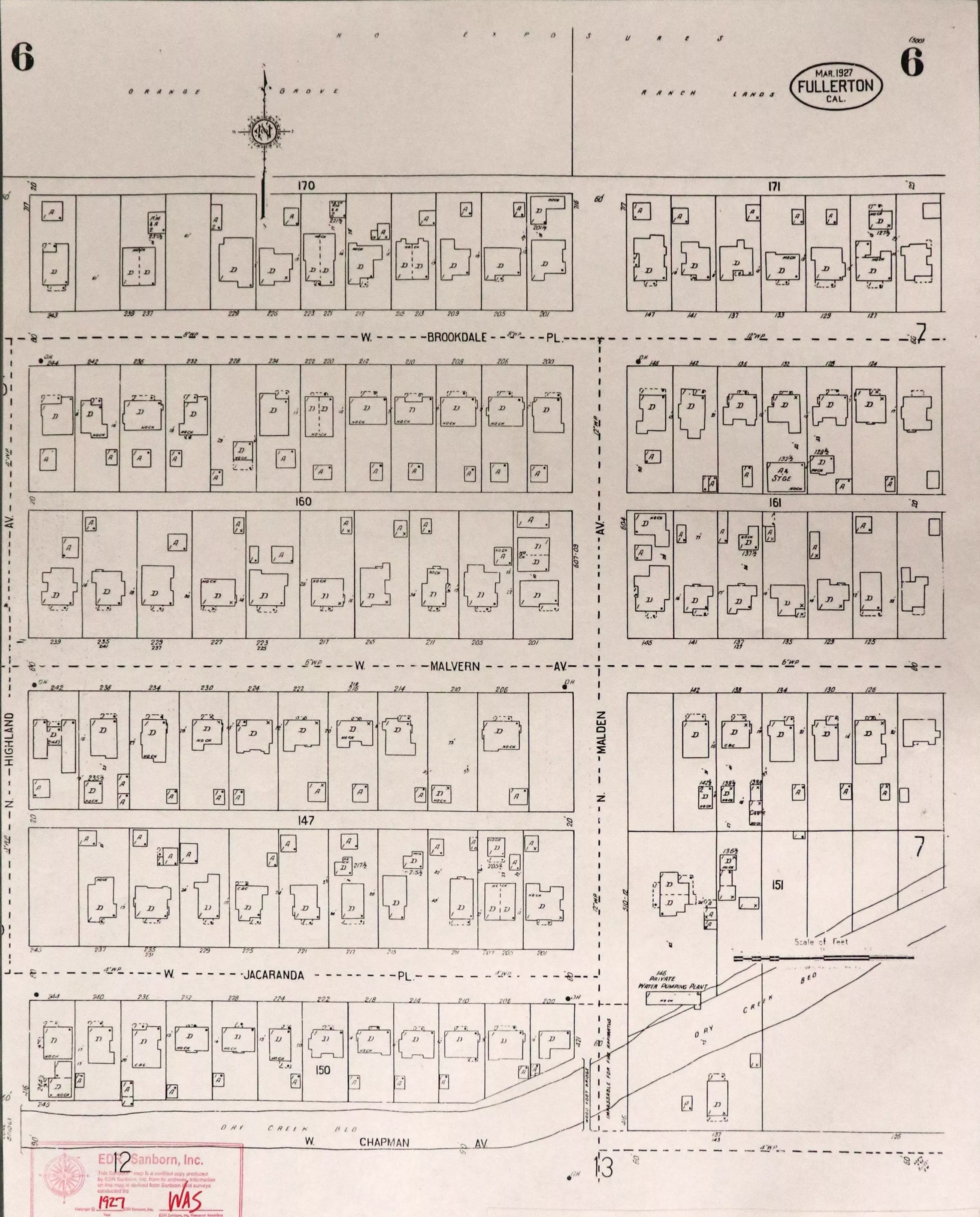 A digital scan of the Sanborn Map 6 from 1927.