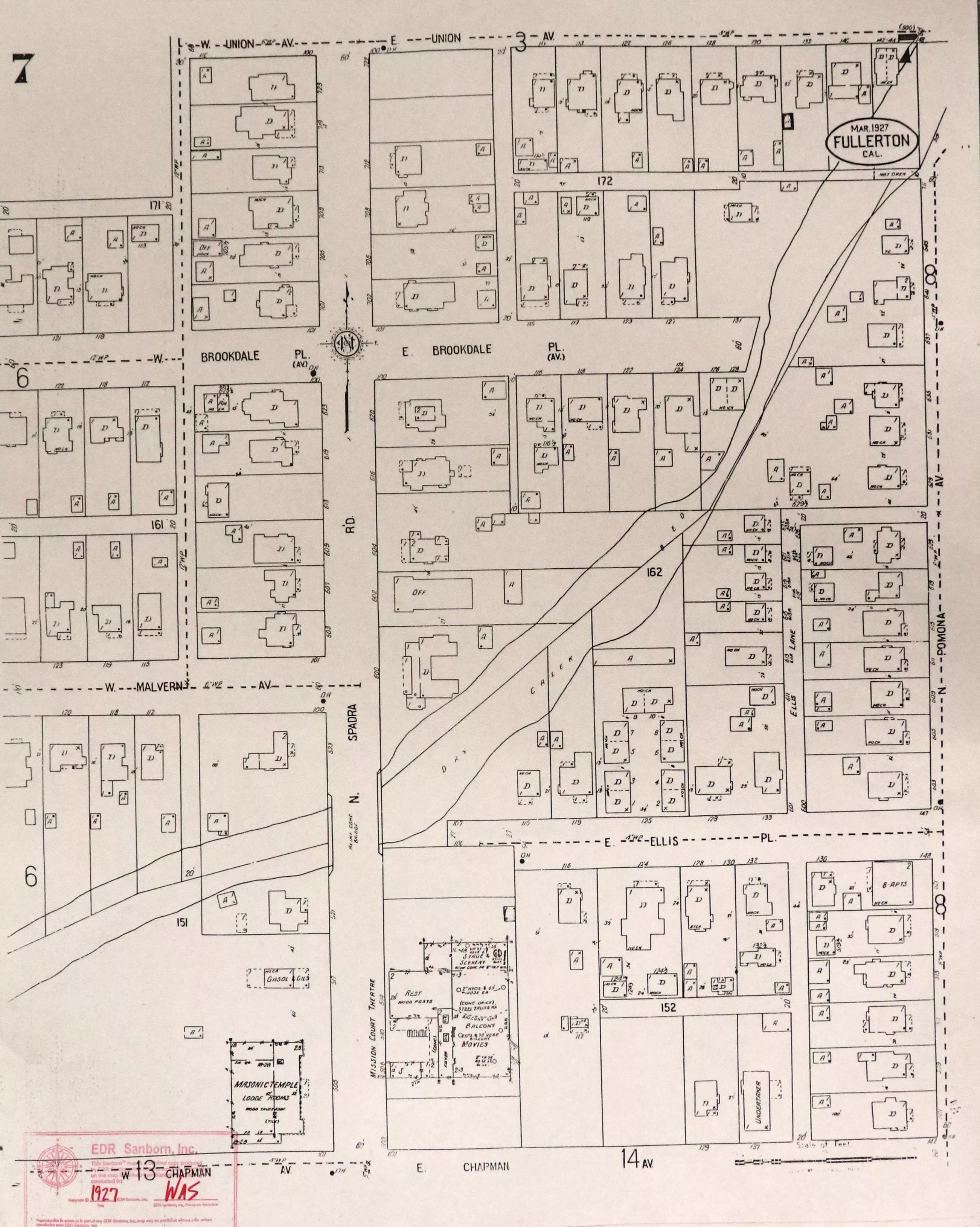 A digital scan of the Sanborn Map 7 from 1927.