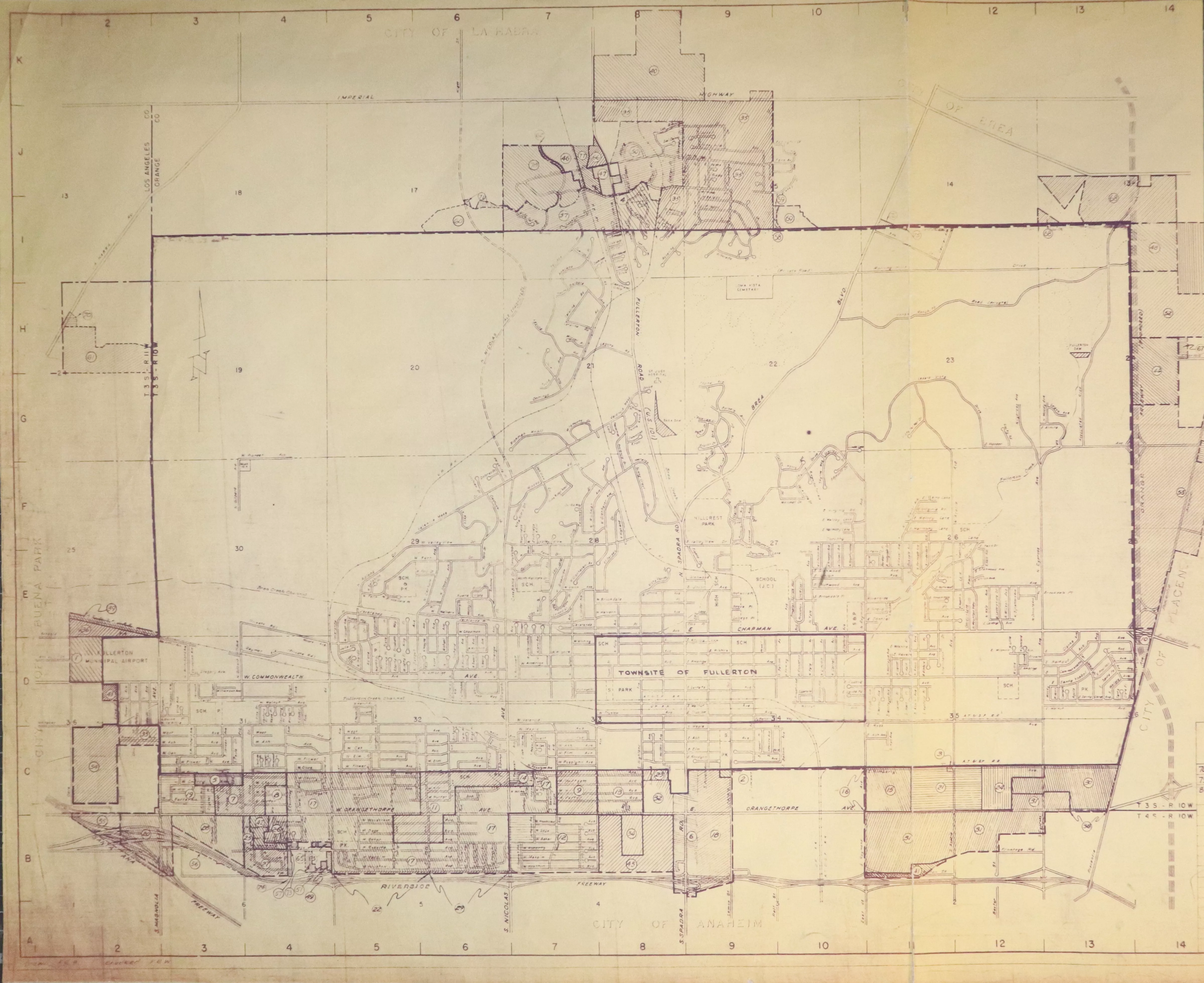 A digital scan of the Annexation Map (side A) from 1969.