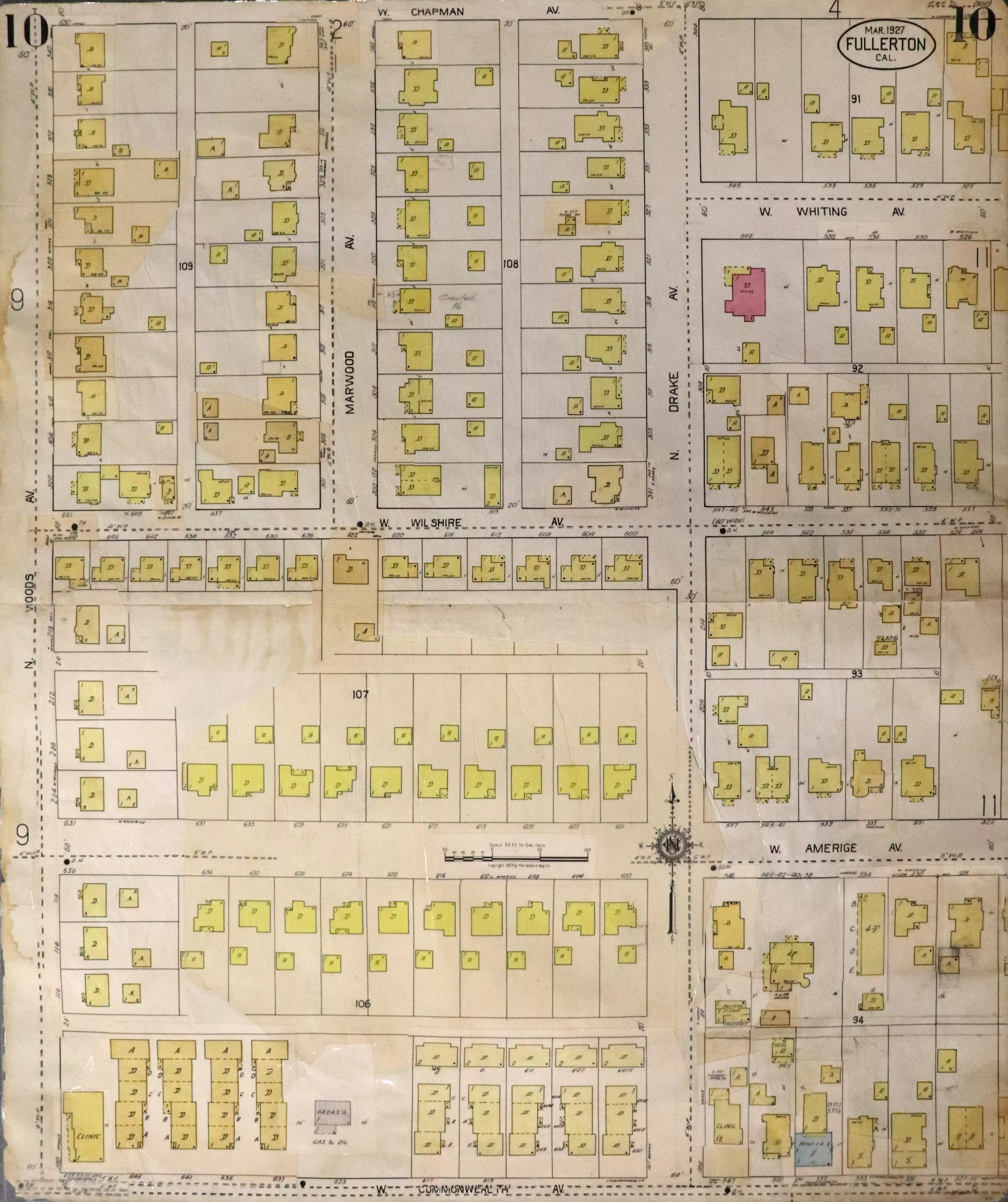 A digital scan of Sanborn Map 10 from 1959.