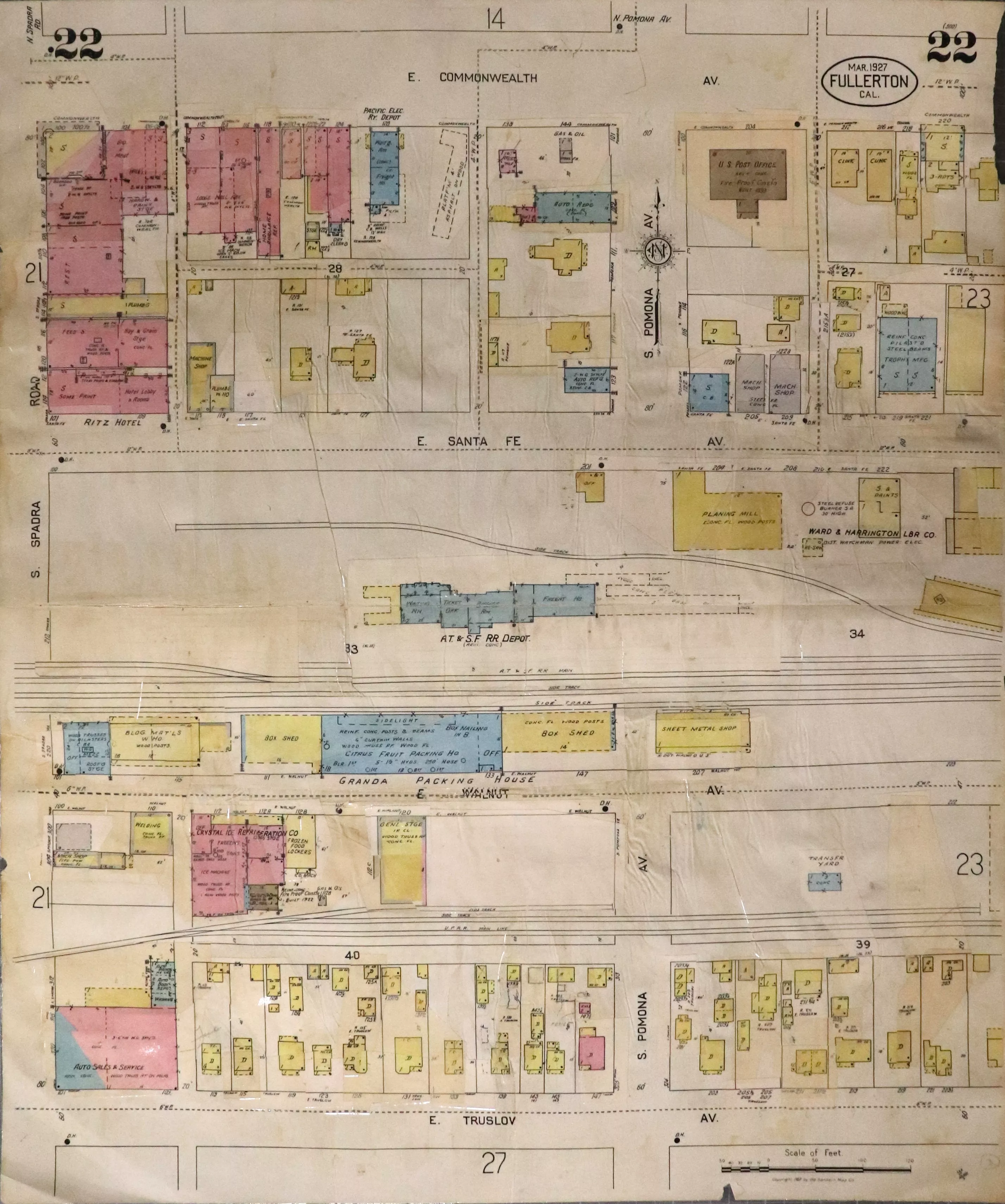 A digital scan of Sanborn Map 22 from 1959.