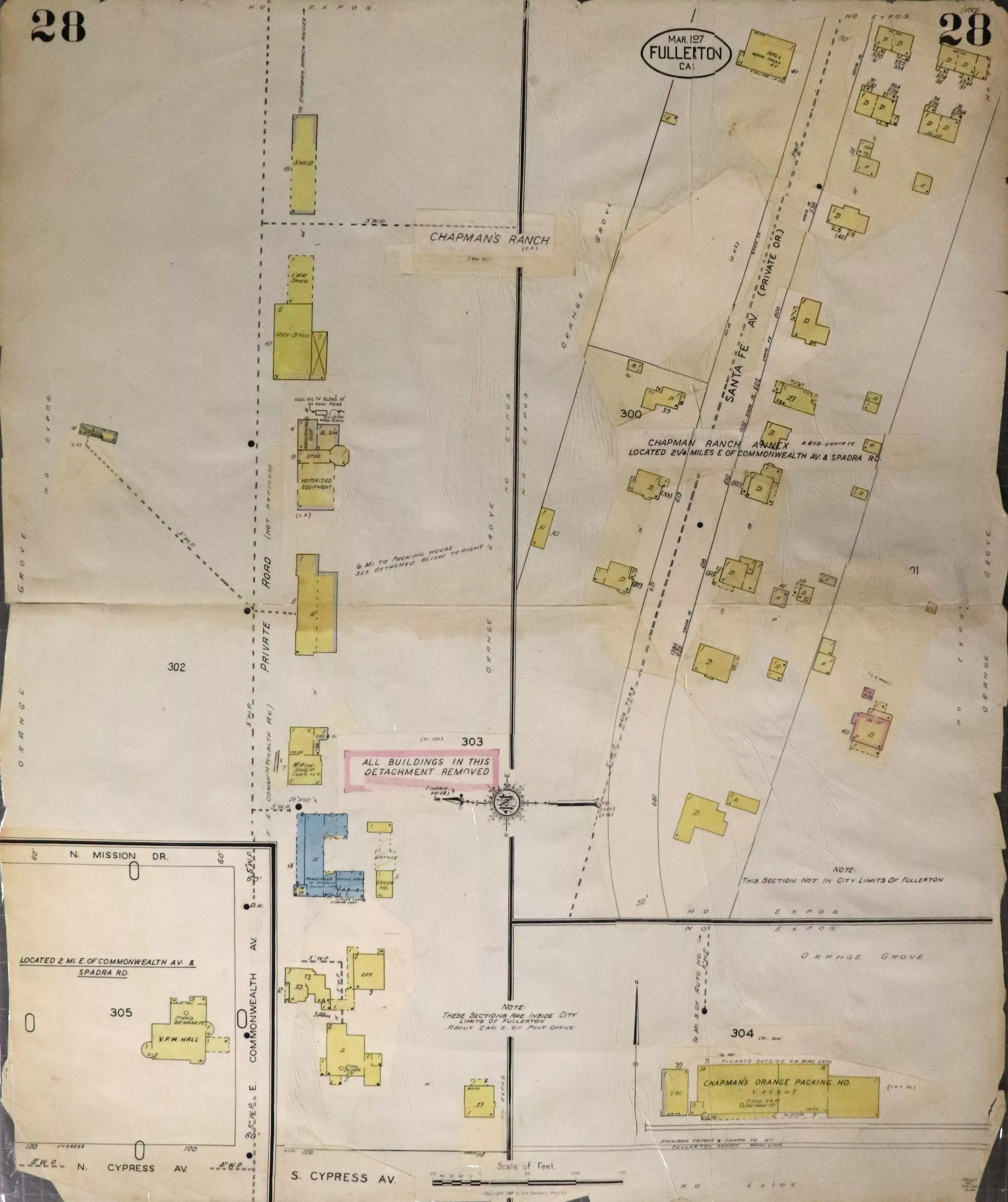 A digital scan of Sanborn Map 28 from 1959.