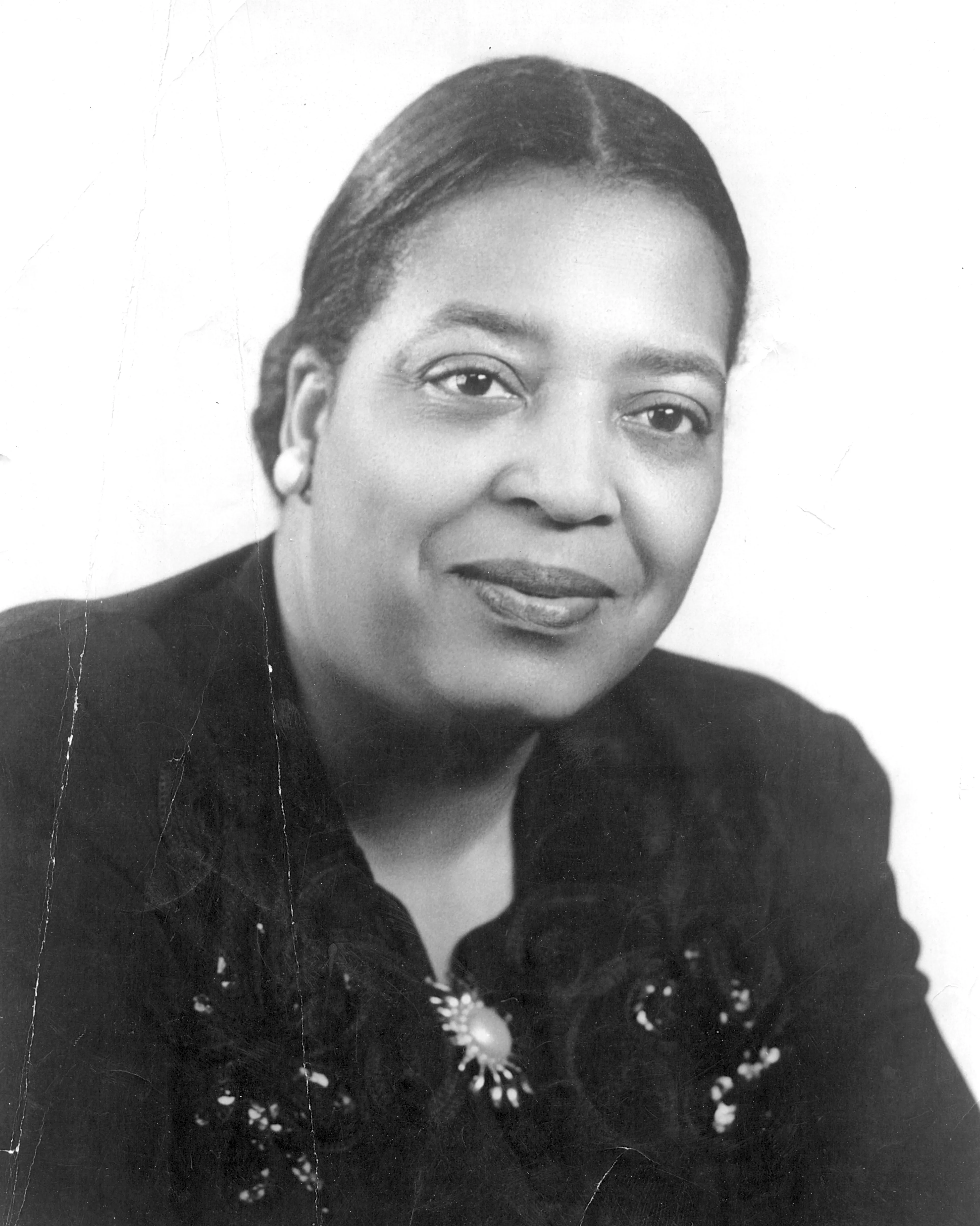 A black and white portrait of Ruby Berkeley Goodwin.