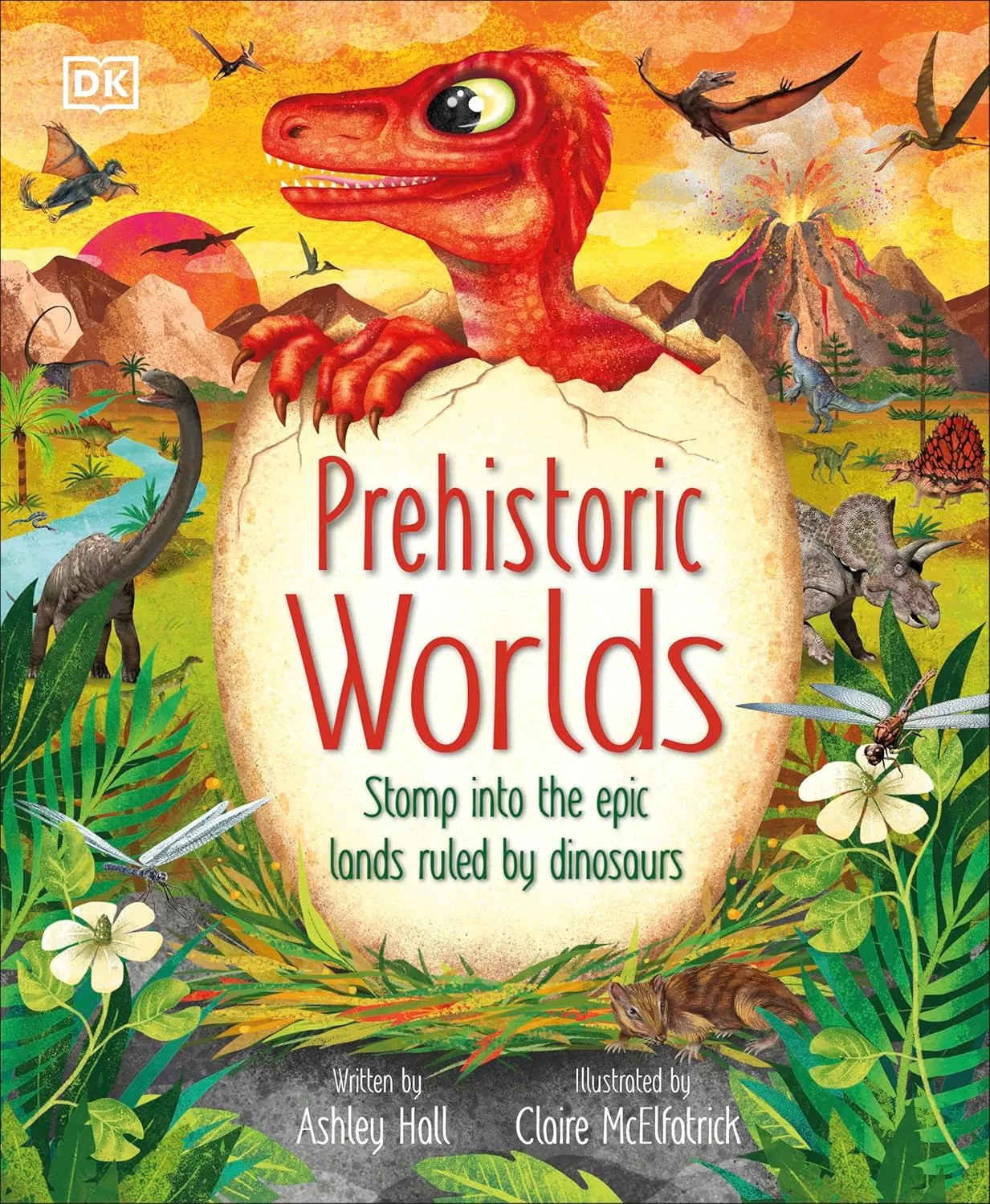 Cover of Prehistoric Worlds by Ashley Hall. 