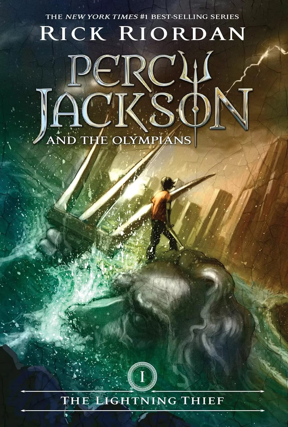Cover of Percy Jackson and the Olympians: The Lightning Thief by Rick Riordan.