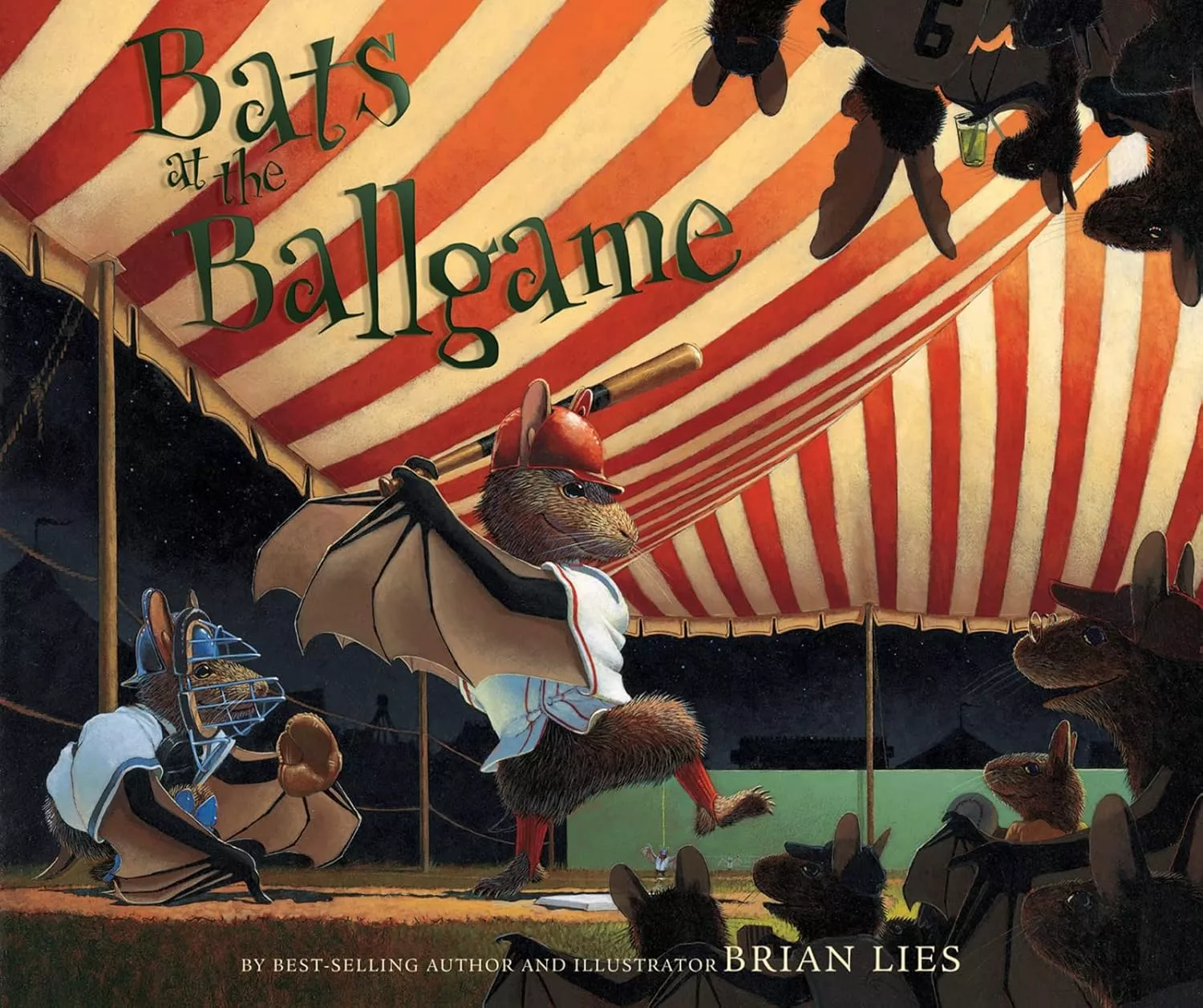 Cover of Bats at the Ballgame by Brian Lies.