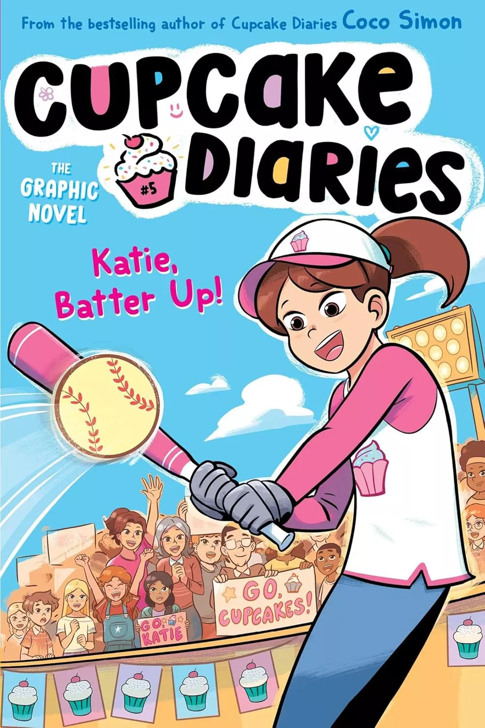 Cover of Cupcake Diaries the Graphic Novel: Katie, Batter Up! by Coco Simon.