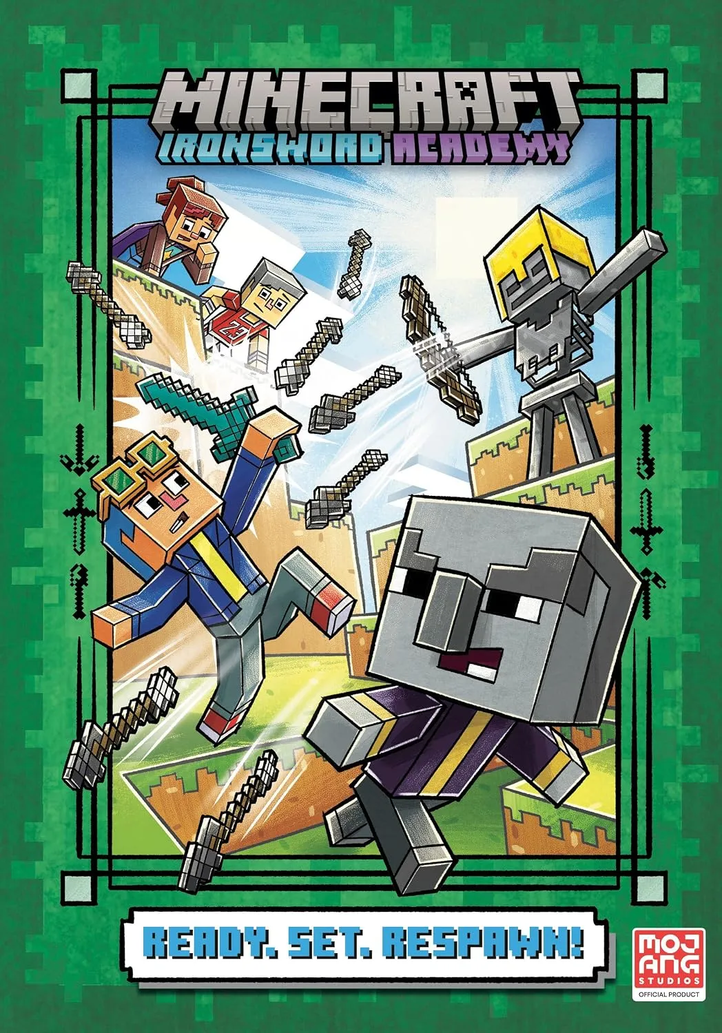 Cover of Minecraft Ironsword Academy: Ready. Set. Respawn! by Caleb Zane Huett.