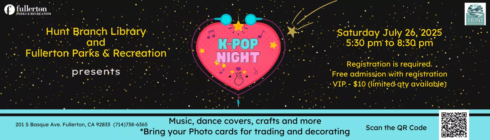 KPOP NIGHT July 26 at 5:30pm