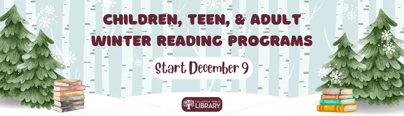 graphic announcing the beginning of the library&#039;s winter reading programs starting December 9