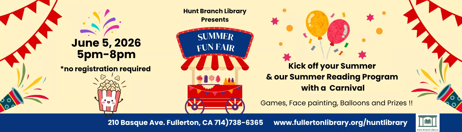Carnival Event at Hunt Library on June 5th 2026 from 5pm to 8pm