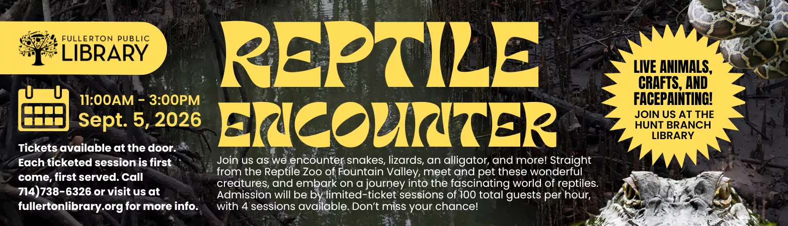 Animal Show at Hunt Library on September 5th at 11am