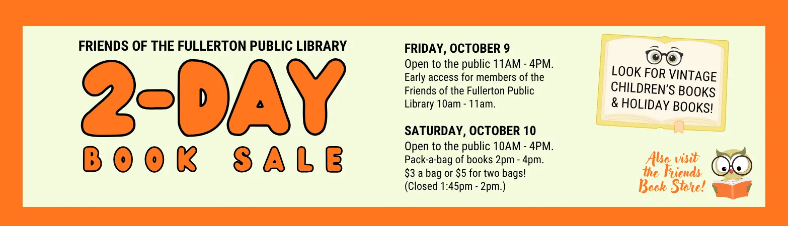 Friends of FPL 2 Day Book Sale October 9-10 2026